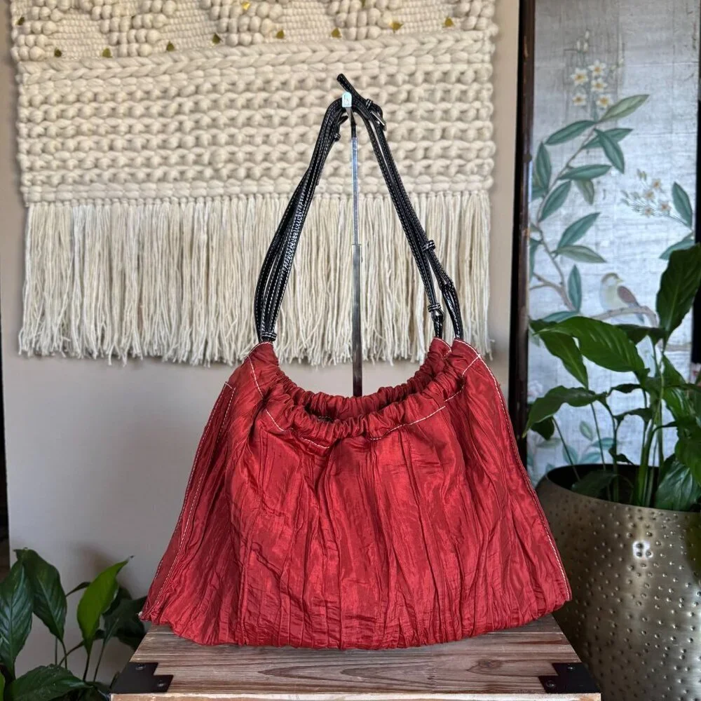 Jean Pierre Klifa X anteprima-nueve Crinkle Fabric Double Strap Shoulder Hobo